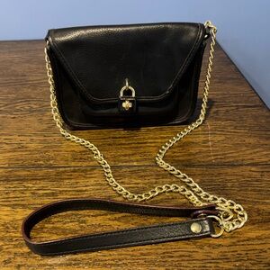 Kate Landry Black Crossbody Bag with Gold Chain